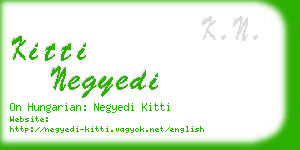 kitti negyedi business card